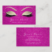 Makeup Eyebrow Eyes Lashes Glitter Hot Pink Gold Visitekaartje (Voorkant / Achterkant)
