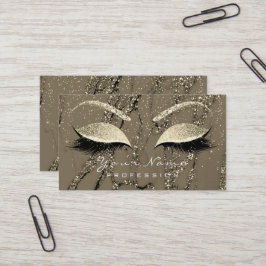 Makeup Eyebrow Eyes Lashes Glitter Marble Gold Visitekaartje
