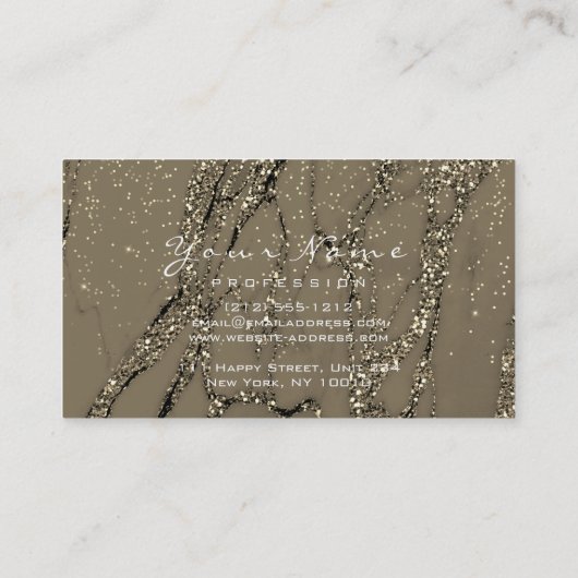 Makeup Eyebrow Eyes Lashes Glitter Marble Gold Visitekaartje (Achterkant)