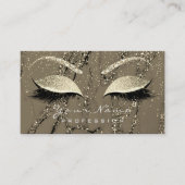 Makeup Eyebrow Eyes Lashes Glitter Marble Gold Visitekaartje (Voorkant)
