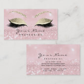 Makeup Eyebrow Eyes Lashes Glitter Pink Gold Visitekaartje (Voorkant / Achterkant)
