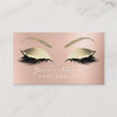 Makeup Eyebrow Eyes Lashes Glitter Roos Glam Visitekaartje (Voorkant)