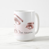 Makeup Eyebrow Eyes Lashes Glitter Roos Gold Koffiemok (Voorkant rechts)