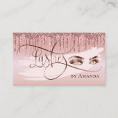 Makeup Eyebrow Eyes Lashes glitter roos gold Visitekaartje (Voorkant)