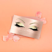 Makeup Eyebrow Eyes Lashes Glitter Roos Gold Visitekaartje