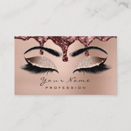 Makeup Eyebrow Eyes Lashes Glitter Roos Gold Wax Visitekaartje (Voorkant)