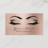 Makeup Eyebrow Eyes Lashes Glitter Roos Gold Wow Visitekaartje (Voorkant)
