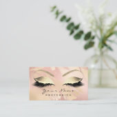 Makeup Eyebrow Eyes Lashes Glitter Roos Marble Visitekaartje (Staand voorkant)