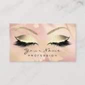 Makeup Eyebrow Eyes Lashes Glitter Roos Marble Visitekaartje (Voorkant)