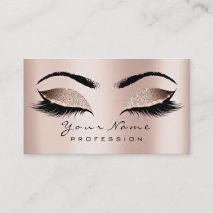 Makeup Eyebrow Eyes Lashes Glitter SPA Gold Pink Visitekaartje