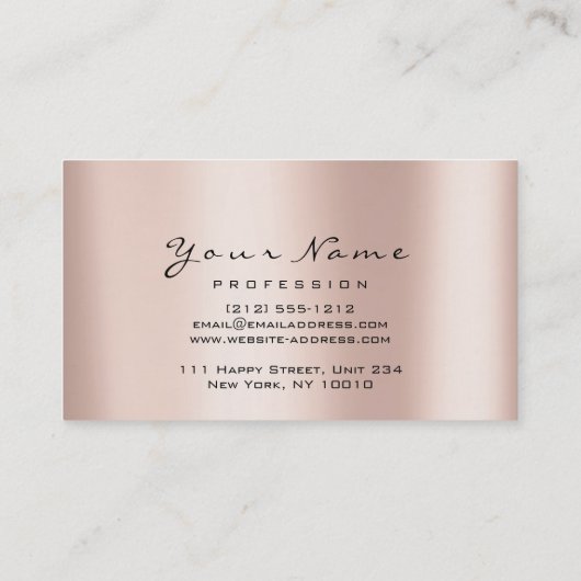 Makeup Eyebrow Eyes Lashes Glitter SPA Gold Pink Visitekaartje (Achterkant)