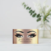 Makeup Eyebrow Eyes Lashes Glitter SPA Gold Roos Visitekaartje (Staand voorkant)