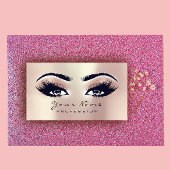 Makeup Eyebrow Eyes Lashes Glitter SPA Roze Rose Visitekaartje