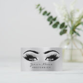 Makeup Eyebrow Eyes Lashes Glitter SPA Silver Grey Visitekaartje (Staand voorkant)