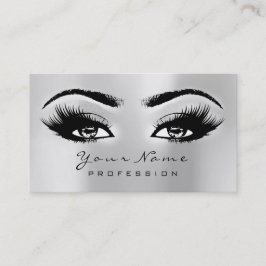 Makeup Eyebrow Eyes Lashes Glitter SPA Silver Grey Visitekaartje