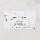 Makeup Eyebrow Eyes Lashes Glitter White Marble Visitekaartje (Achterkant)