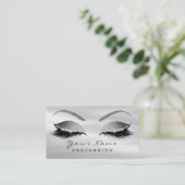 Makeup Eyebrow Eyes Lashes Grey Silk Roos Gold Visitekaartje (Staand voorkant)
