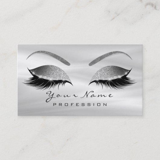 Makeup Eyebrow Eyes Lashes Grey Silk Roos Gold Visitekaartje (Voorkant)