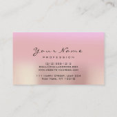 Makeup Eyebrow Eyes Lashes Pink Ombre Roos Visitekaartje (Achterkant)