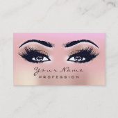 Makeup Eyebrow Eyes Lashes Pink Ombre Roos Visitekaartje (Voorkant)