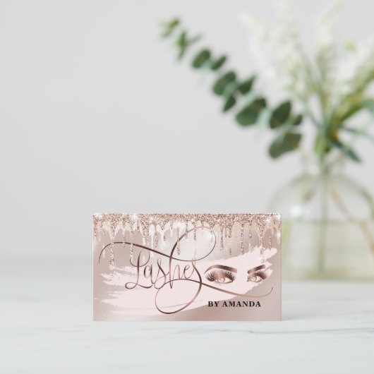 Makeup Eyebrow Eyes Lashes Roos Gold Drivers Visitekaartje (Staand voorkant)