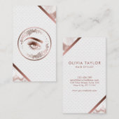 Makeup Eyebrow Eyes Lashes Roos Gold Floral Visitekaartje (Voorkant / Achterkant)
