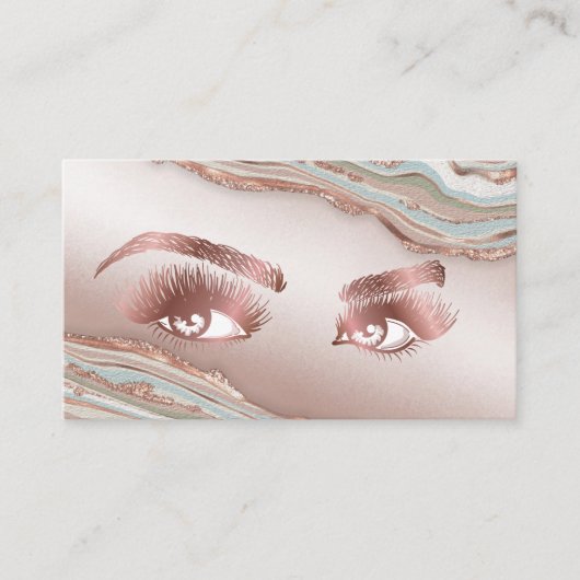 Makeup Eyebrow Eyes Lashes Roos Gold Marble Busine Visitekaartje (Voorkant)