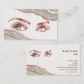 Makeup Eyebrow Eyes Lashes Roos Gold Marble Busine Visitekaartje (Voorkant / Achterkant)