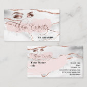 Makeup Eyebrow Eyes Lashes Roos Gold Marble Busine Visitekaartje (Voorkant / Achterkant)