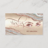 Makeup Eyebrow Eyes Lashes Roos Gold Marble Busine Visitekaartje (Voorkant)
