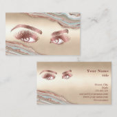 Makeup Eyebrow Eyes Lashes Roos Gold Marble Busine Visitekaartje (Voorkant / Achterkant)