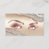 Makeup Eyebrow Eyes Lashes Roos Gold Marble Busine Visitekaartje (Voorkant)