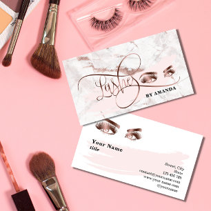Makeup Eyebrow Eyes Lashes Roos Gold Marble Visitekaartje