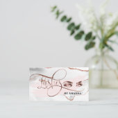 Makeup Eyebrow Eyes Lashes Roos Gold Marble Visitekaartje (Staand voorkant)
