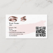 Makeup Eyebrow Eyes Lashes Roos Gold QR code Visitekaartje (Achterkant)