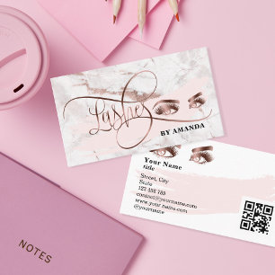Makeup Eyebrow Eyes Lashes Roos Gold QR code Visitekaartje