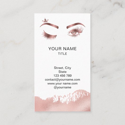 Makeup Eyebrow Eyes Lashes Roos Gold Visitekaartje (Achterkant)