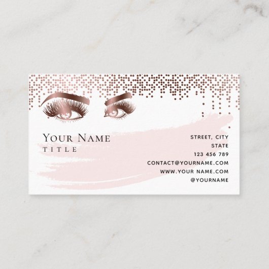Makeup Eyebrow Eyes Lashes Roos Gold Visitekaartje (Achterkant)