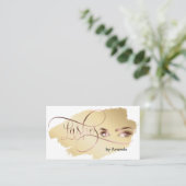 Makeup Eyebrow Eyes Lashes Roos Gold Visitekaartje Contactkaartje (Staand voorkant)