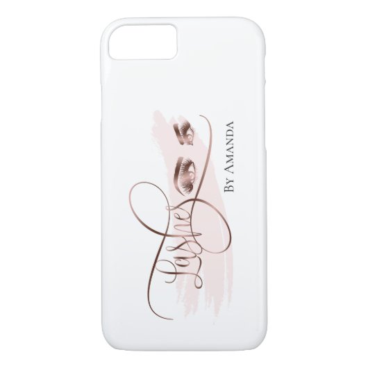 Makeup Eyebrow Eyes Lashes Rose Gold Case-Mate iPhone Case (Achterkant)