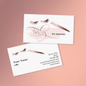 Makeup Eyebrow Eyes Lashes Rose Gold Visitekaartje