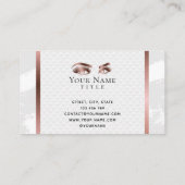 Makeup Eyebrow Eyes Lashes Rose Gold Visitekaartje (Achterkant)