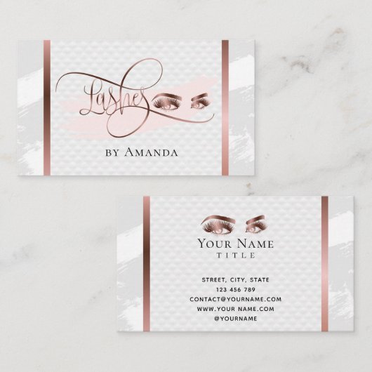 Makeup Eyebrow Eyes Lashes Rose Gold Visitekaartje (Voorkant / Achterkant)