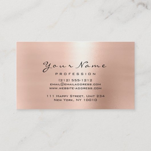 Makeup Eyebrow Eyes Lashes Salon SPA Gold Pink Visitekaartje (Achterkant)