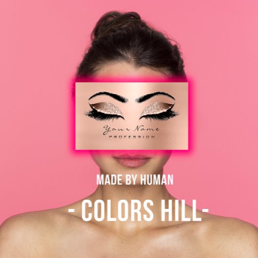 Makeup Eyebrow Eyes Lashes Salon SPA Gold Pink Visitekaartje
