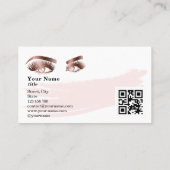 Makeup Eyebrow Eyes Roos Gold Marble QR code Visitekaartje (Achterkant)
