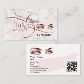 Makeup Eyebrow Eyes Roos Gold Marble QR code Visitekaartje (Voorkant / Achterkant)