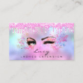 Makeup Eyebrow Hair Eyelashes Glitter Pink Social Visitekaartje (Voorkant)