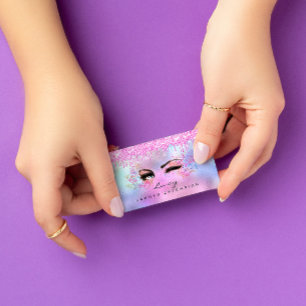 Makeup Eyebrow Hair Eyelashes Glitter Pink Social Visitekaartje