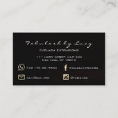 Makeup Eyebrow Lash Extension Glitter Black Gold Visitekaartje (Achterkant)